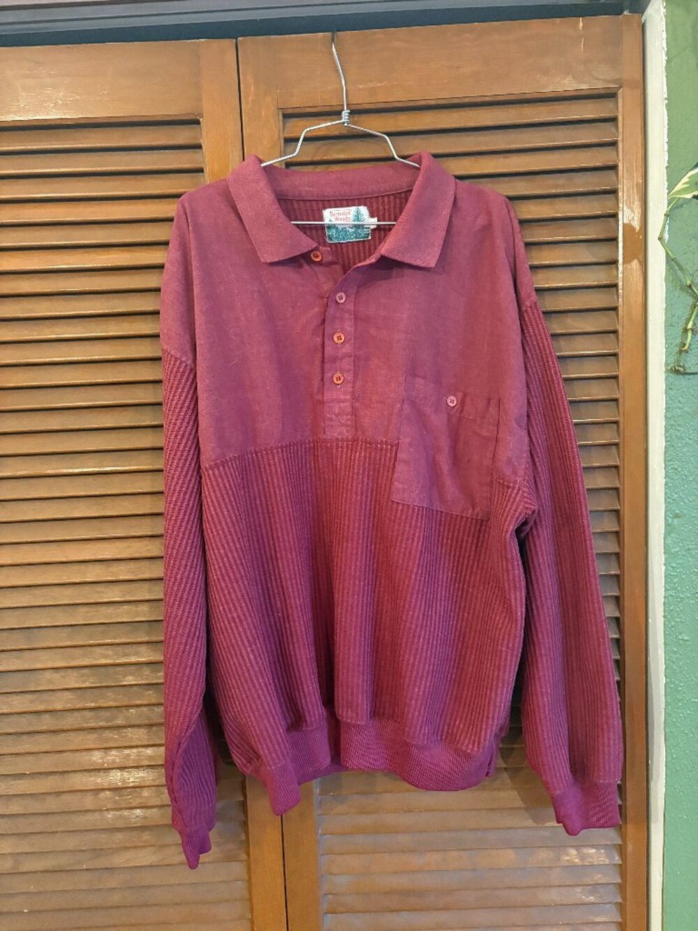 Red Waffle Pullover Sweater by Scandia Woods by Blair size XL unisex